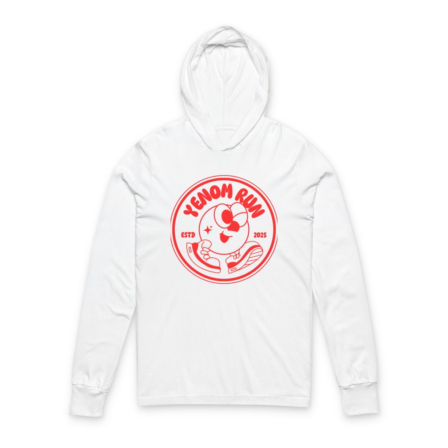 Yenom Run Unisex Hooded Long Sleeve Tee, Perfect for Running, Workout Gear, Sportswear, Casual Wear, Gift for Athletes