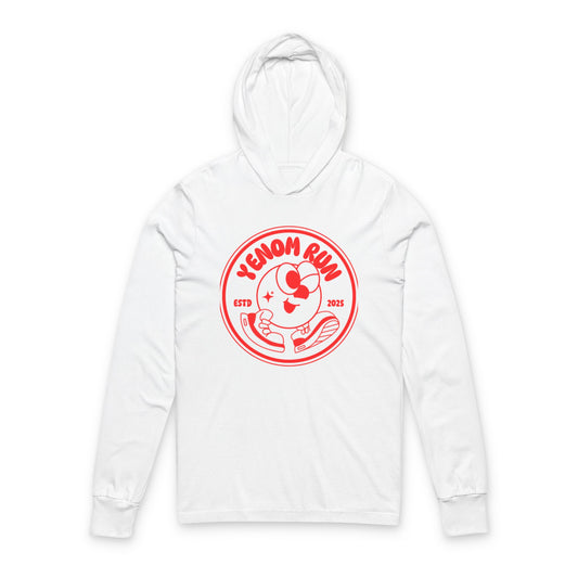Yenom Run Unisex Hooded Long Sleeve Tee, Perfect for Running, Workout Gear, Sportswear, Casual Wear, Gift for Athletes